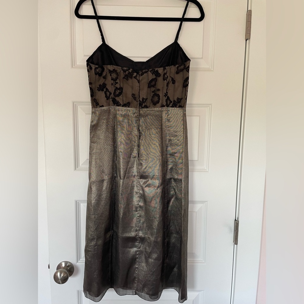 Marc Jacobs Vintage Lace Bustier and Metallic Silk Dress, Lace Straps, Size 0 - Picture 6 of 13